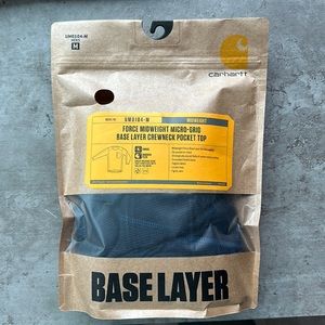 Carhartt force, midweight, micro grid base layer, crewneck pocket top